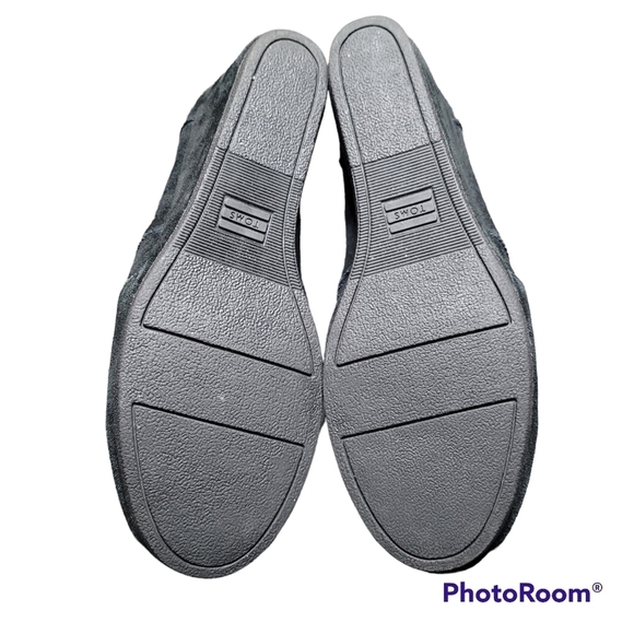 Toms Black Suede Desert Wedge Lace Up Bootie Size 9.5 - Picture 6 of 6